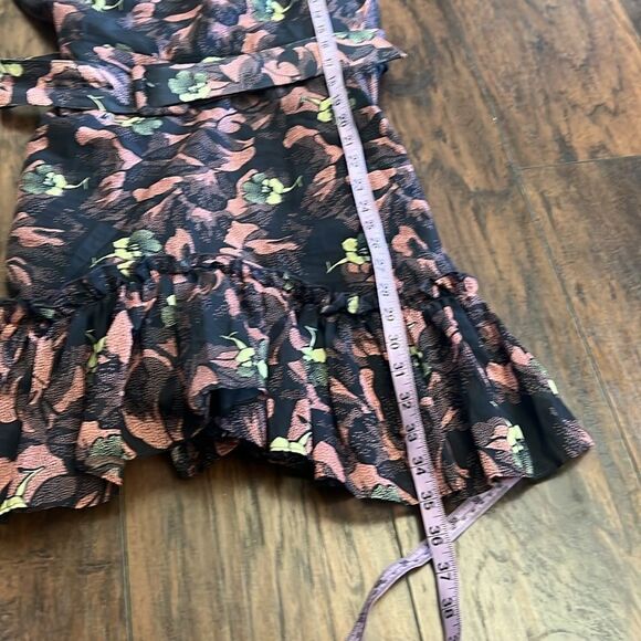 Ted Baker off-the-shoulder mini dress flower print all over with belt size 2 - Picture 6 of 7